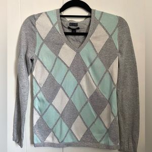 tommy hilfiger mint green argyle long sleeve
